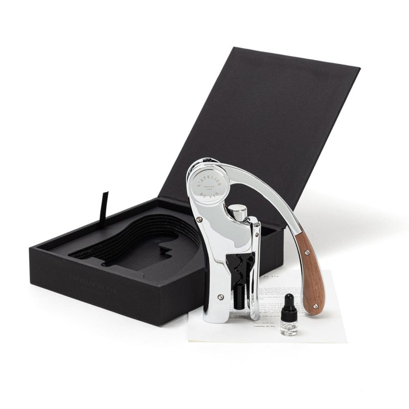 L'Atelier du Vin Oeno Motion Wood and Chrome vinopptrekker
